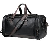 Pu Travel Bag Men's Business Trip Duffel Bag Travel Backpack Version Hand Bill Shoulder Large Handbag(1)