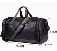 Pu Travel Bag Men's Business Trip Duffel Bag Travel Backpack Version Hand Bill Shoulder Large Handbag(2)