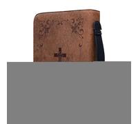 PU Vintage Bible Holder - Bible Covers for Women, Zippered Handle Book Case, Church Scripture Organizer | Classic Protective Carrying Cover for Men Women Bibles Study Travel Worship Service Use