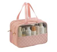 PU Waterproof Travel Bag, Portable Toiletry Storage Bag for Women, Dual-Layer Design, Wet and Dry Separation, Ready to Use Anytime, Making Life More Comfortable(Pink)
