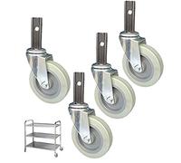 PU Wheels for Kitchen Carts Silent Rolling Casters Heavy-Duty Replacement Wheels for Hotels & Workbenches Set of 4 Smooth Mobility Easy Installation