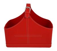 PU Wine Bottle Bag Red: Portable Storage Basket Pu Leather Handbag Wine Tote Carrier Handheld Present Carrying Basket