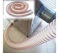 Pu Woodworking Dust Collection Tube, 5m Clear Retractable Ventilation Pipe Duct for Confined Space Air Filtration, Puncture Resistant Vacuum Hose(Dia 260mm(10 1/4 in))