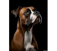 PUAGEMTI 5D Cute Boxer Dog Diamond Art Painting Kits for Adults, Boxer Dog Face Diamond Dots Paintings for Beginners Home Wall Decor Gifts 12x16 inch