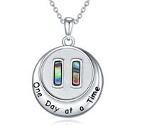 Puase for Women Sterling Silver Day at a Time Pendant Refusing Anxiety and Involution, Silver, No Gemstone