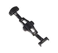 Puasny Automatic Double Click Butterfly Buckle Clasp - Stainless Steel Deployment Buckle for Watch Bands in 16mm, 18mm, 20mm, and 22mm,Black - 20mm,One Size