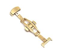 Puasny Automatic Double Click Butterfly Buckle Clasp - Stainless Steel Deployment Buckle for Watch Bands in 16mm, 18mm, 20mm, and 22mm,Gold - 22mm,One Size