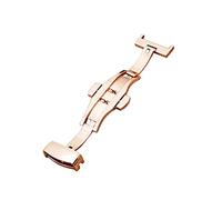 Puasny Automatic Double Click Butterfly Deployment Clasp - Push Button Fold Buckle for Watch Straps in 12mm to 24mm,Rose Gold,16mm