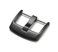 Puasny Brushed Stainless Steel Watch Buckle Clasp - Metal Replacement for Leather and Rubber Straps in 18mm, 20mm, 22mm, and 24mm,Black,20mm