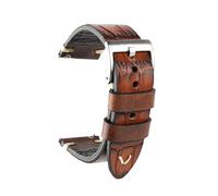 Puasny Crocodile Texture Leather Watch Strap for Men and Women - Replacement Band in 18mm, 20mm, 22mm, and 24mm,Yellow Brown,20mm