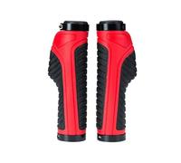 Puasny Double Lock Rubber Bicycle Handlebar Grips, Anti-Skid Shock-Absorbing for MTB Road Bike and BMX Handlebars,Red,ID 22mm