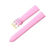 Puasny Handmade Soft Leather Watch Strap with Rose, Gold, and Black Buckle - Adjustable Wristband for Men and Women in 8mm to 24mm,Pink Gold,22mm