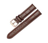 Puasny Leather Replacement Watch Strap for Men - Compatible with Standard Lug Watches in 12mm to 22mm,Brown Rosegold,19mm