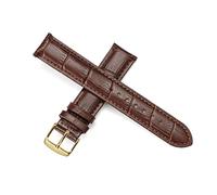 Puasny Leather Replacement Watch Strap for Men - Compatible with Standard Lug Watches in 12mm to 22mm,Brown Gold,18mm
