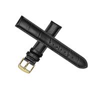 Puasny Leather Replacement Watch Strap for Men - Compatible with Standard Lug Watches in 12mm to 22mm,Black Gold,17mm