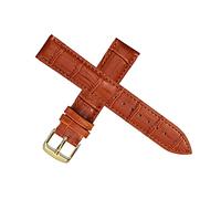 Puasny Leather Replacement Watch Strap for Men - Compatible with Standard Lug Watches in 12mm to 22mm,Light Brown Gold,22mm