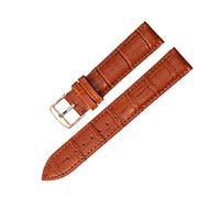 Puasny Leather Replacement Watch Strap for Men - Compatible with Standard Lug Watches in 12mm to 22mm,Light Brown Rosegold,22mm
