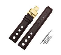 Puasny Men's 20mm Breathable Leather Watch Bracelet - Durable Strap for Wristwatches,Brown G,20mm