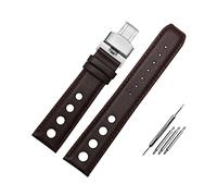 Puasny Men's 20mm Breathable Leather Watch Bracelet - Durable Strap for Wristwatches,Brown Sk,20mm