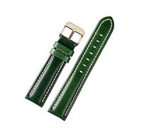 Puasny Men's Bamboo Pattern Green Leather Watch Strap - Natural Texture Design in 18mm, 20mm, and 22mm,C Golden Pin,22mm