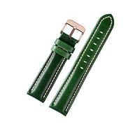 Puasny Men's Bamboo Pattern Green Leather Watch Strap - Natural Texture Design in 18mm, 20mm, and 22mm,C Rose Gold Pin,20mm