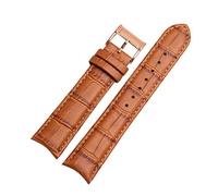 Puasny Men's Genuine Leather Watch Strap with Curved Ends - Replacement Band Fit in 20mm,Light Brown Rg,20mm