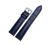 Puasny Men's Leather Watch Strap - Replacement Band for Wristwatches in 14mm to 23mm,A-Blue Silver Pin,21mm