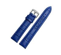 Puasny Men's Leather Watch Strap - Replacement Band for Wristwatches in 14mm to 23mm,B-Blue Silver Pin,22mm