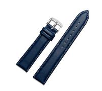 Puasny Men's Leather Watch Strap - Replacement Band for Wristwatches in 14mm to 23mm,C-Blue Silver Pin,18mm