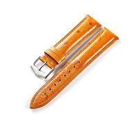 Puasny Men's Ostrich Pattern Leather Watch Band with Quick Release - Replacement Strap in 18mm, 20mm, and 22mm,Yellow,18mm