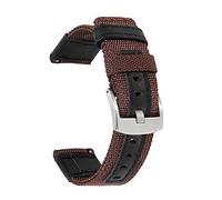 Puasny Nylon and Leather Hybrid Watch Band with Canvas Texture - Durable Replacement Strap for Men in 20mm and 22mm,Dark Brown,20mm