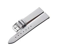 Puasny Women's Brushed Satin Leather Watch Strap with Quick Release - Thin Replacement Band in 12mm and 14mm,Grey Silver 1,14mm