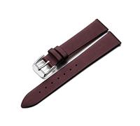 Puasny Women's Brushed Satin Leather Watch Strap with Quick Release - Thin Replacement Band in 12mm and 14mm,Mulberry Silver1,14mm