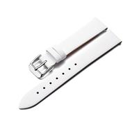 Puasny Women's Brushed Satin Leather Watch Strap with Quick Release - Thin Replacement Band in 12mm and 14mm,White Silver 1,12mm