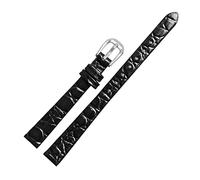 Puasny Women's Leather Watch Bracelet - Thin Replacement Strap for Ladies in 6mm to 18mm Sizes,Black B Sk,8mm