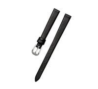 Puasny Women's Leather Watch Bracelet - Thin Replacement Strap for Ladies in 6mm to 18mm Sizes,Black Sk,8mm