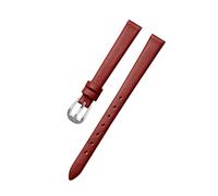 Puasny Women's Leather Watch Bracelet - Thin Replacement Strap for Ladies in 6mm to 18mm Sizes,Red Sk,8mm
