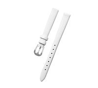 Puasny Women's Leather Watch Bracelet - Thin Replacement Strap for Ladies in 6mm to 18mm Sizes,White Sk,8mm