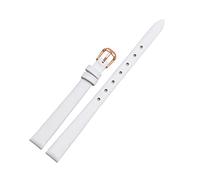 Puasny Women's Small Size Genuine Leather Watch Bracelet - Replacement Strap for Ladies in 6mm, 8mm, and 10mm,White Rosegold,8mm