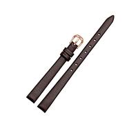 Puasny Women's Small Size Genuine Leather Watch Bracelet - Replacement Strap for Ladies in 6mm, 8mm, and 10mm,Brown Rosegold,12mm