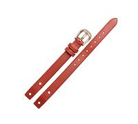 Puasny Women's U-Shape End Leather Watch Strap - Curved Interface Band Fit in 8mm,Light Brown Rosegold,8mm