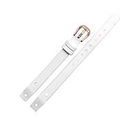Puasny Women's U-Shape End Leather Watch Strap - Curved Interface Band Fit in 8mm,White Rosegold Buckl,8mm