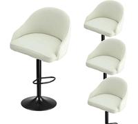 Pub Bar Counter Stool Chair Covers with Back and Arms Set of 4/2/1 Stretch, Swivel Curved Kitchen Barstool Chair Cover Curved Back Bar Stool Slipcovers with Arms(H23,4PCS)