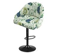 Pub Bar Counter Stool Chair Covers with Back and Arms Set of 4/2/1 Stretch, Swivel Curved Kitchen Barstool Chair Cover Curved Back Bar Stool Slipcovers with Arms(H4,1PC)