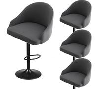 Pub Bar Counter Stool Chair Covers with Back and Arms Set of 4/2/1 Stretch, Swivel Curved Kitchen Barstool Chair Cover Curved Back Bar Stool Slipcovers with Arms(H20,4PCS)