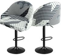 Pub Bar Counter Stool Chair Covers with Back and Arms Set of 4/2/1 Stretch, Swivel Curved Kitchen Barstool Chair Cover Curved Back Bar Stool Slipcovers with Arms(H10,2PCS)