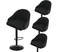 Pub Bar Counter Stool Chair Covers with Back and Arms Set of 4/2/1 Stretch, Swivel Curved Kitchen Barstool Chair Cover Curved Back Bar Stool Slipcovers with Arms(H19,4PCS)
