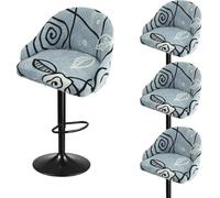 Pub Bar Counter Stool Chair Covers with Back and Arms Set of 4/2/1 Stretch, Swivel Curved Kitchen Barstool Chair Cover Curved Back Bar Stool Slipcovers with Arms(H7,4PCS)