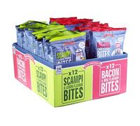 Pub Original Bites - Variety Snacks Box - Scampi Lemon and Bacon BBQ Flavour Crisps Multipack - 24 x 40 g Bags