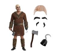 Pub Ruffian Dreamer Costume Set - Tavern Brawler Outfit & Hook Hand Prop - Faux Fur Tunic & Woodsman Accessories for Fairytale Themed Parties & Festivals Adult Fancy Dress Costume